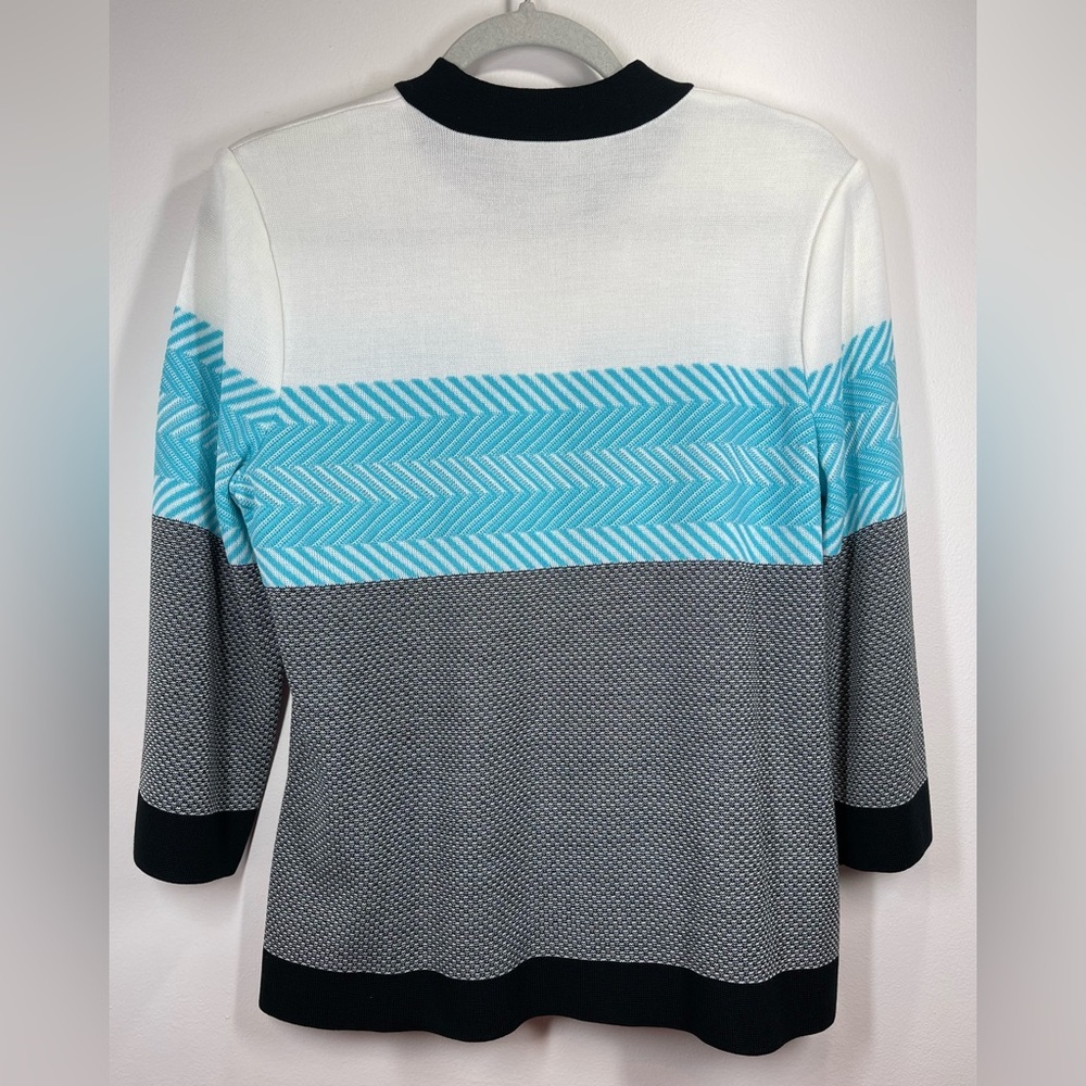 NWOT‎ MING WANG Women’s Knit Three-Tone Jacket Size Medium - Picture 5 of 5
